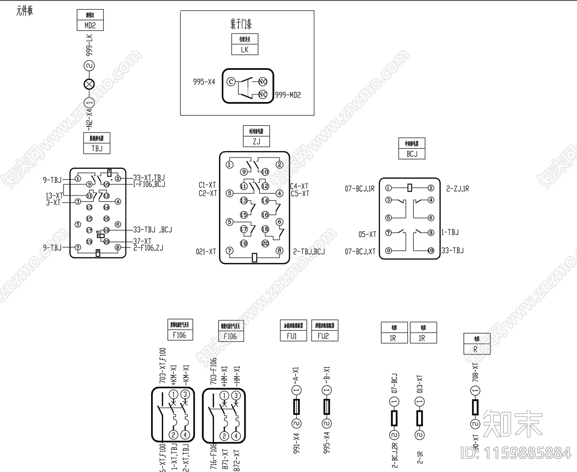 10KV高压配电柜电气接线图cad施工图下载【ID:1159885884】