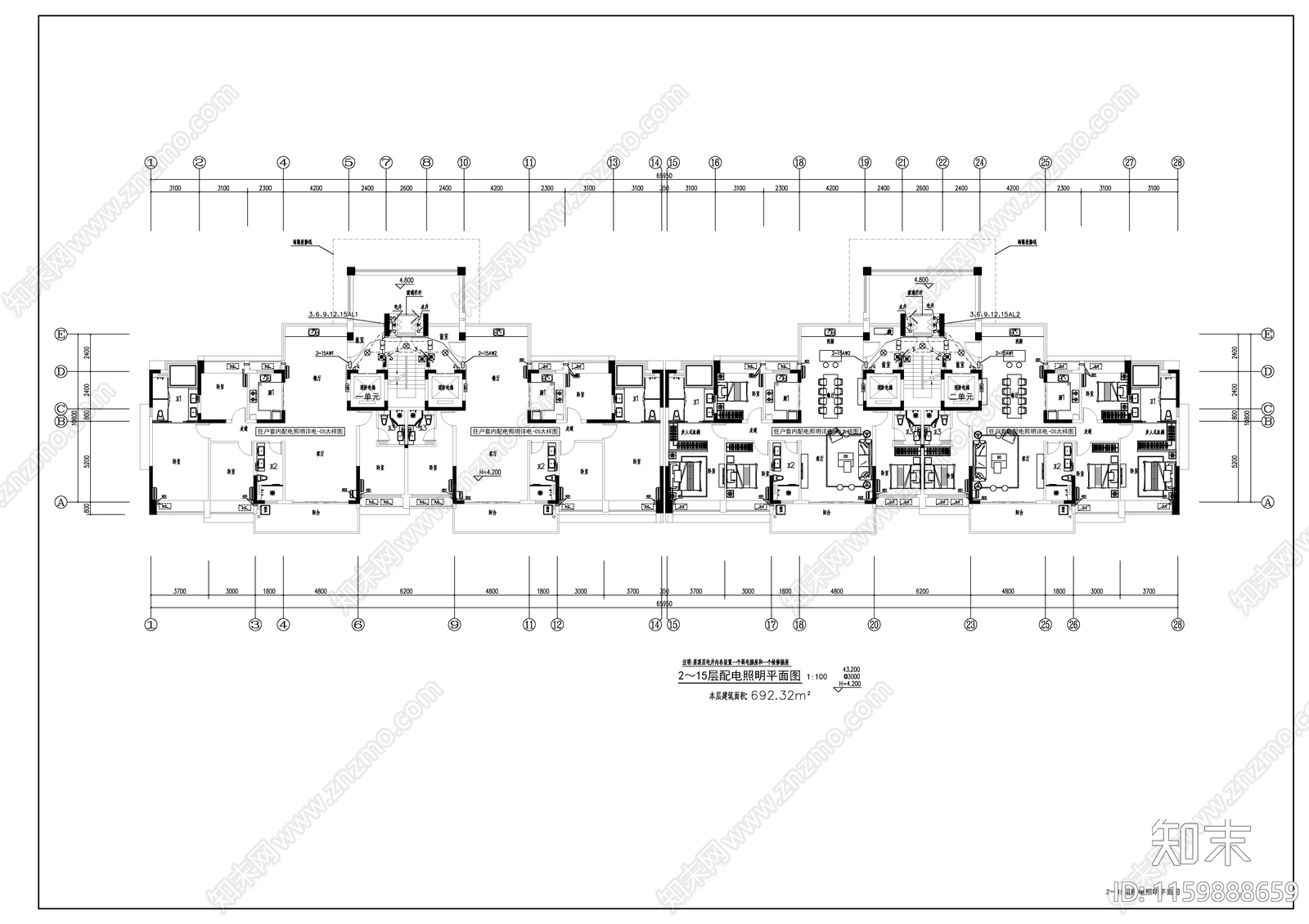 住宅楼电cad施工图下载【ID:1159888659】