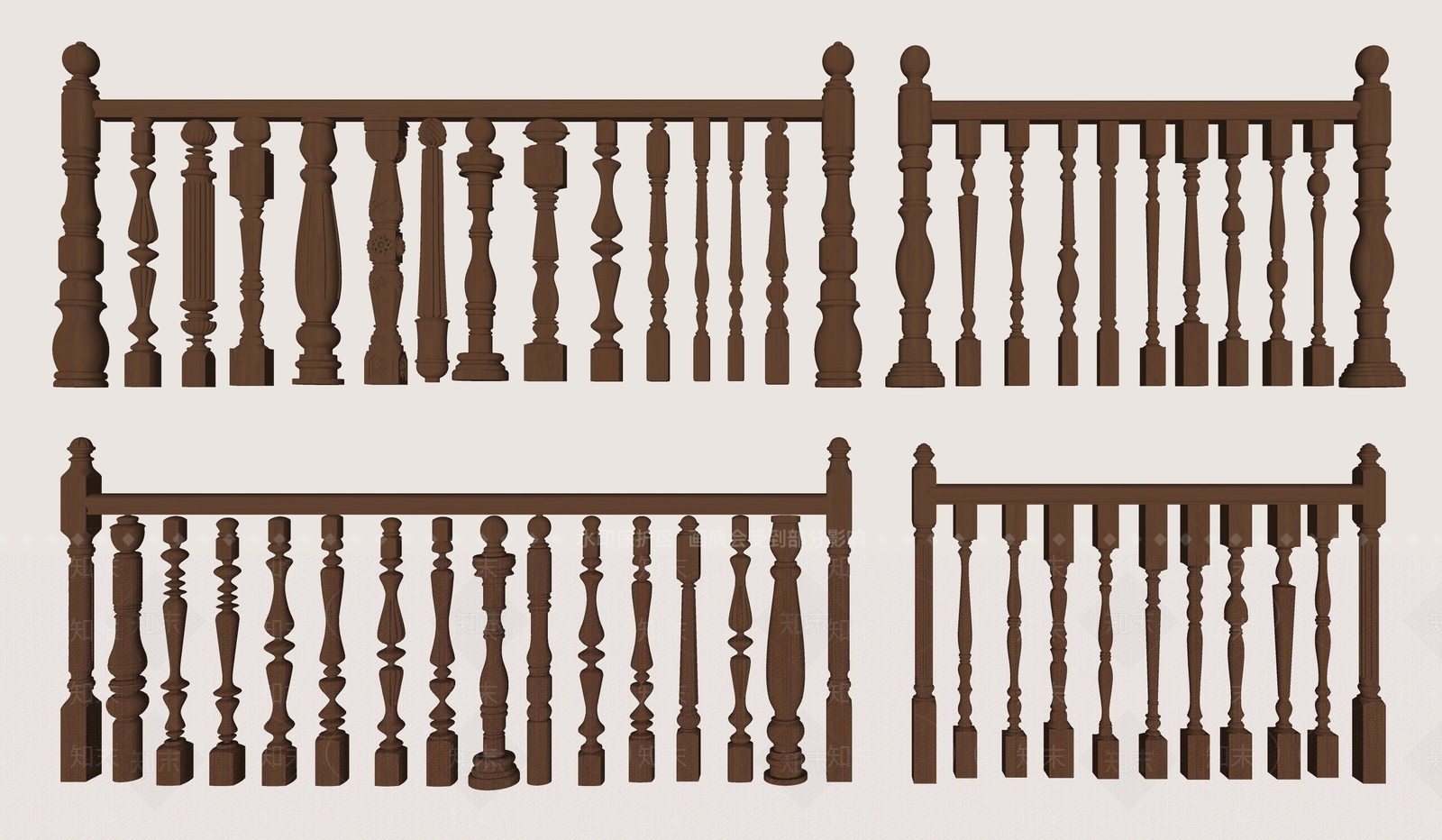 欧式楼梯扶手SU模型下载【ID:1159904831】