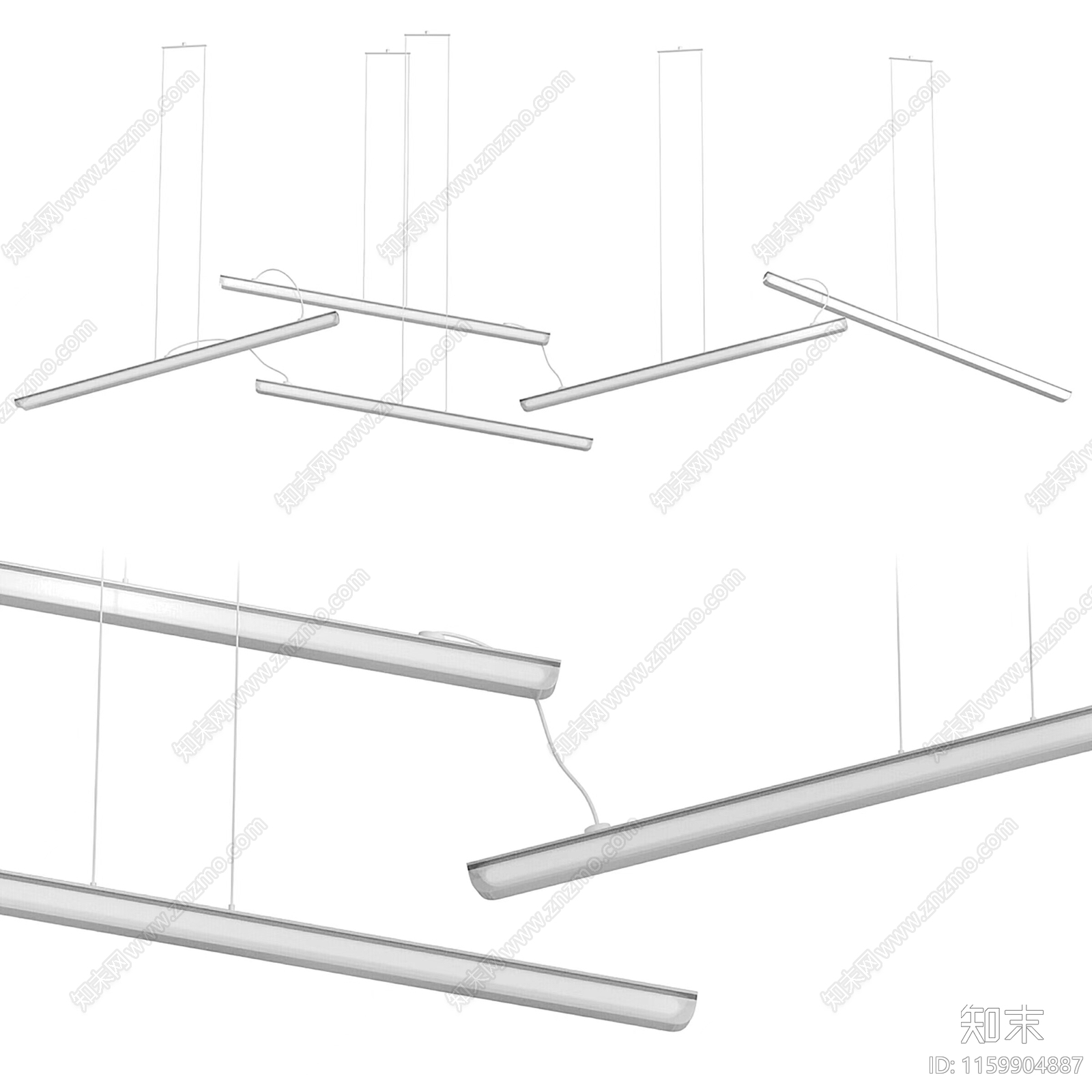 现代吊管灯3D模型下载【ID:1159904887】