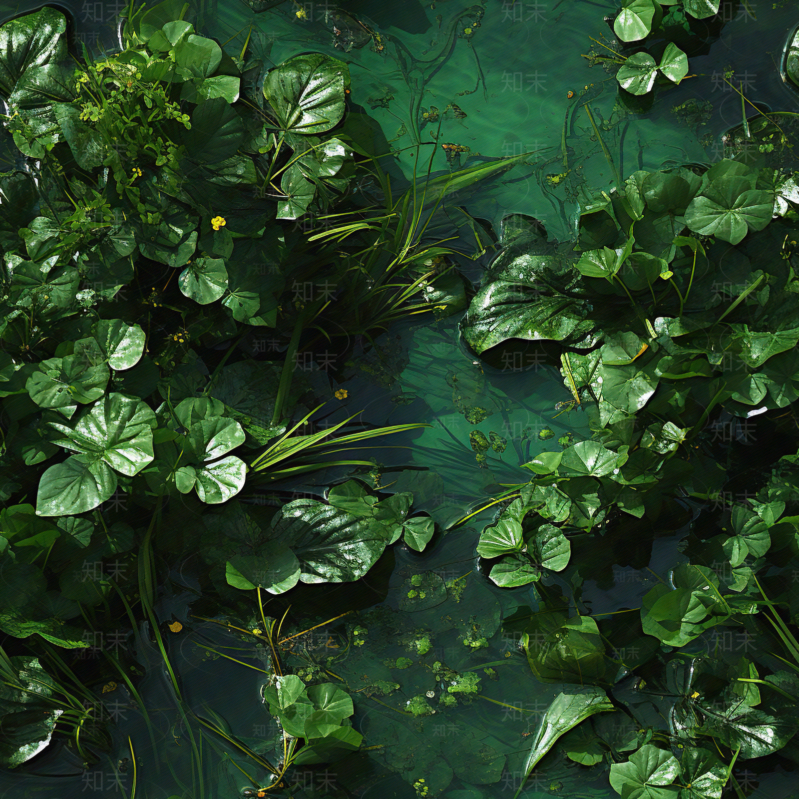 无缝水生植物水面贴图下载【ID:1159907878】