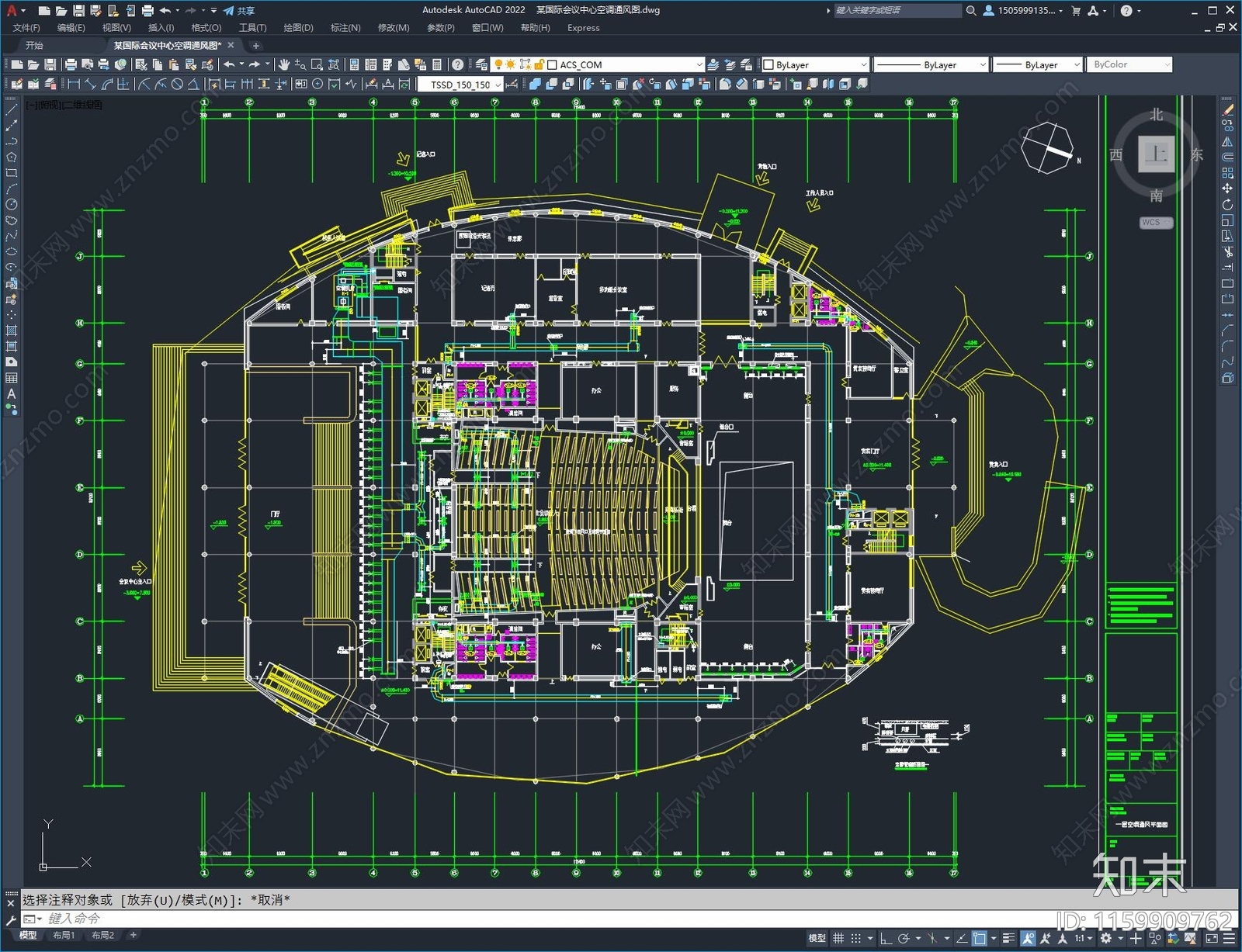 某国际会议中心空调通风图cad施工图下载【ID:1159909762】