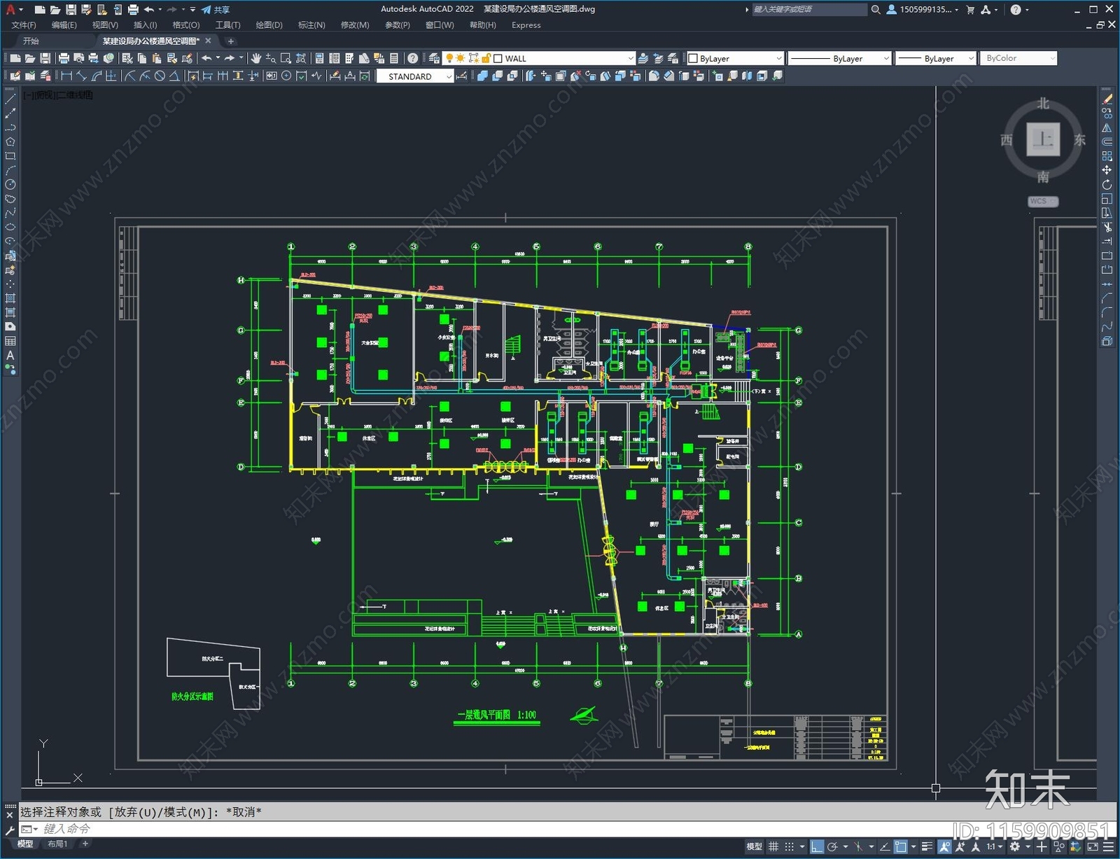 某建设局办公楼通风空调图cad施工图下载【ID:1159909851】