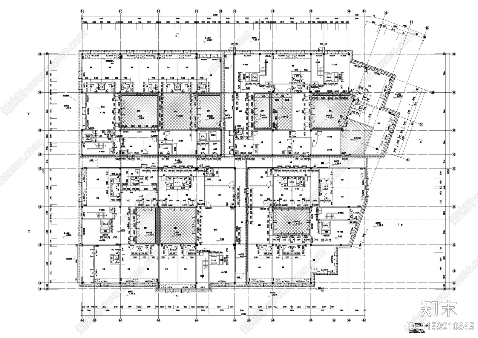 现代度假小镇建筑cad施工图下载【ID:1159910845】