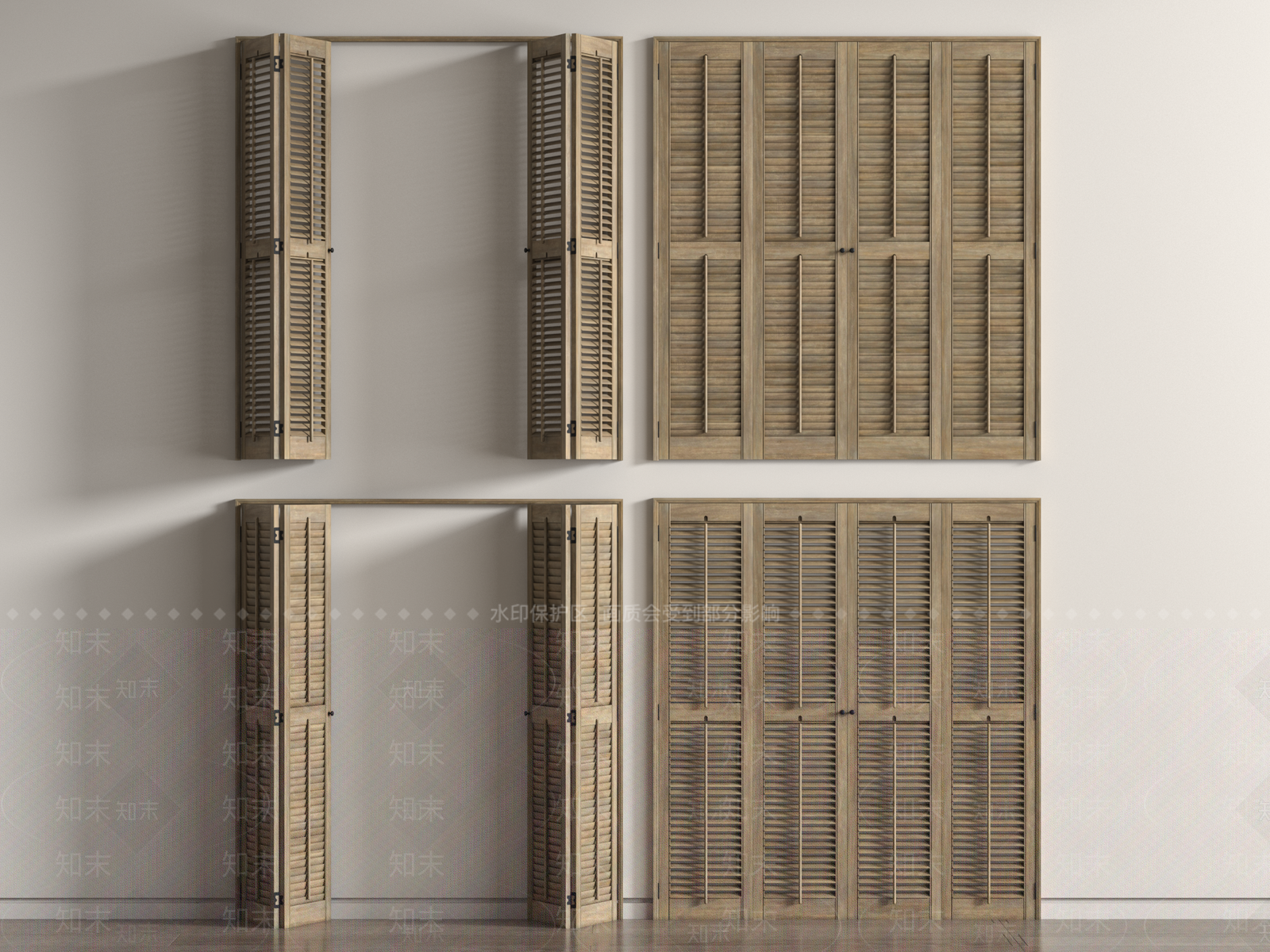 现代百叶柜门3D模型下载【ID:1159912516】