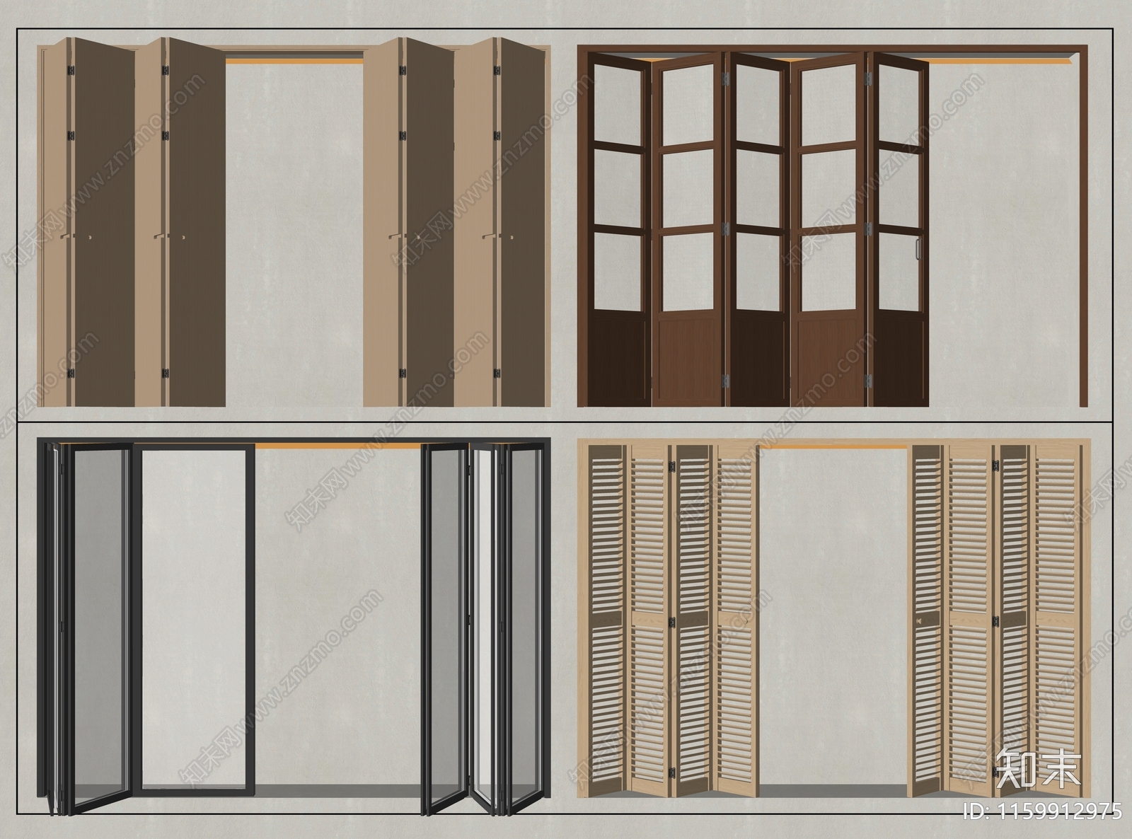 现代折叠门SU模型下载【ID:1159912975】