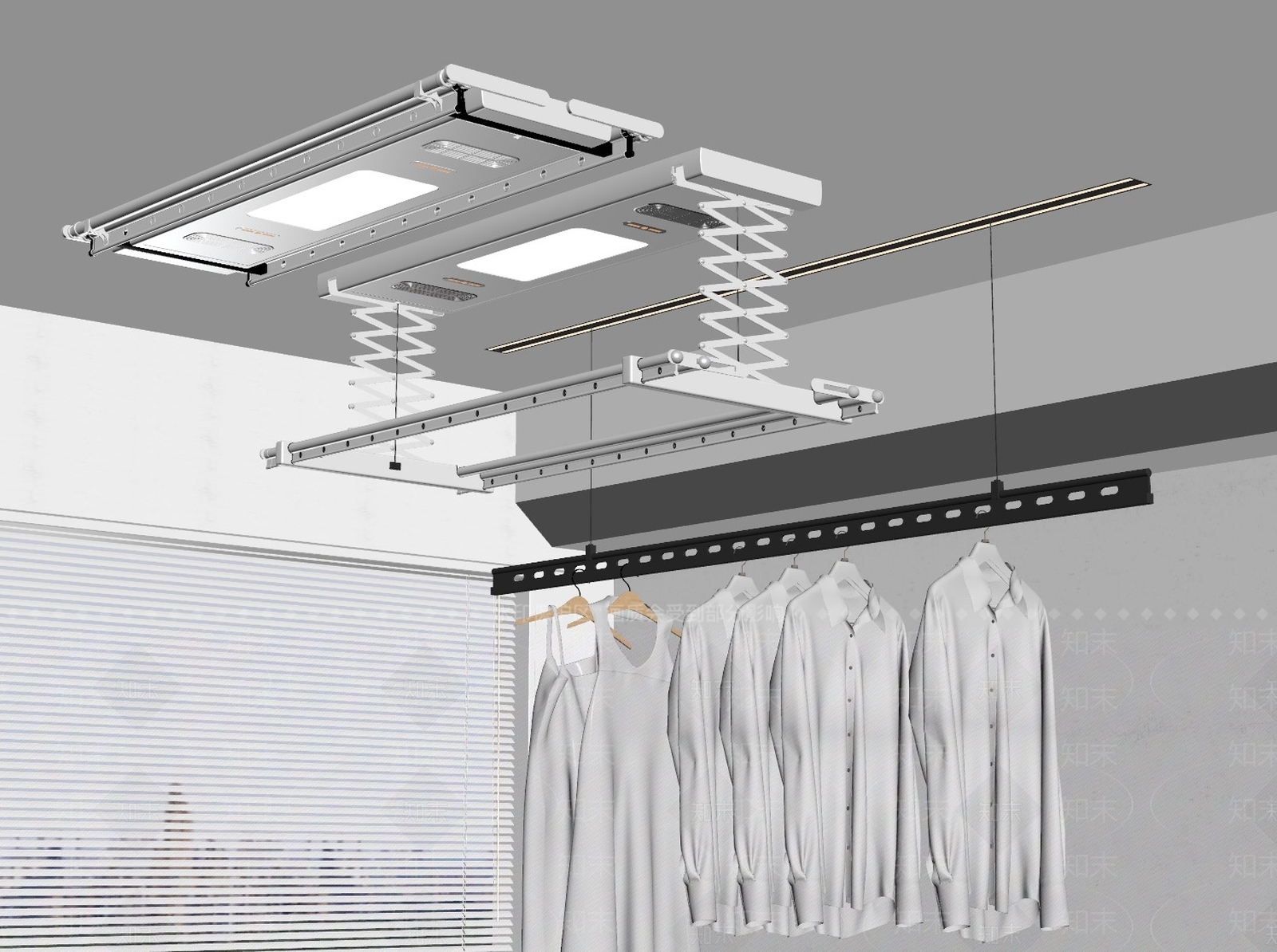 现代电动晾衣架SU模型下载【ID:1159913136】