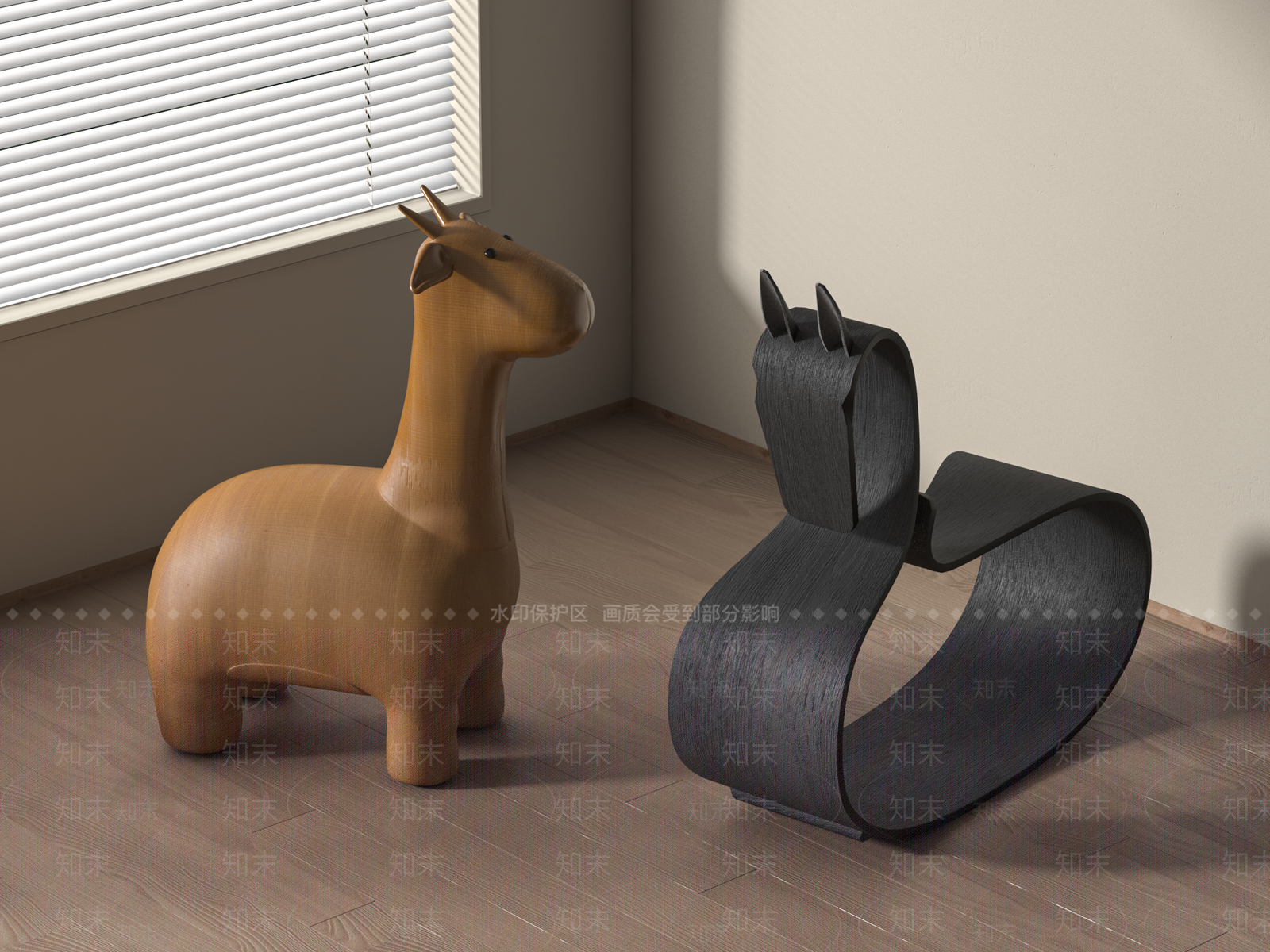 现代儿童木马椅3D模型下载【ID:1159914556】