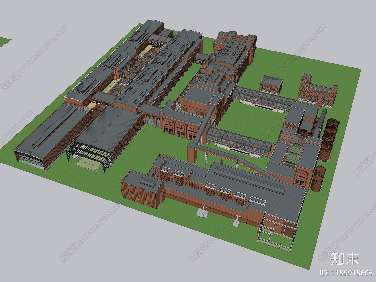 工业遗存改造厂房SU模型下载【ID:1159915606】