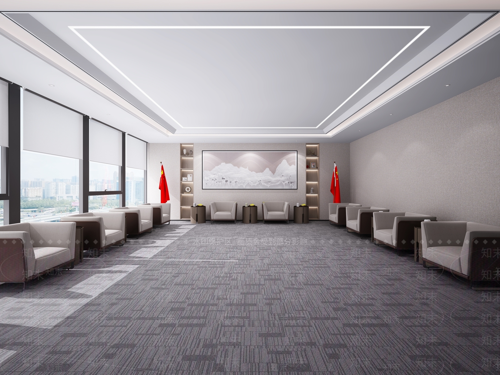 现代党建贵宾接待室3D模型下载【ID:1159917093】