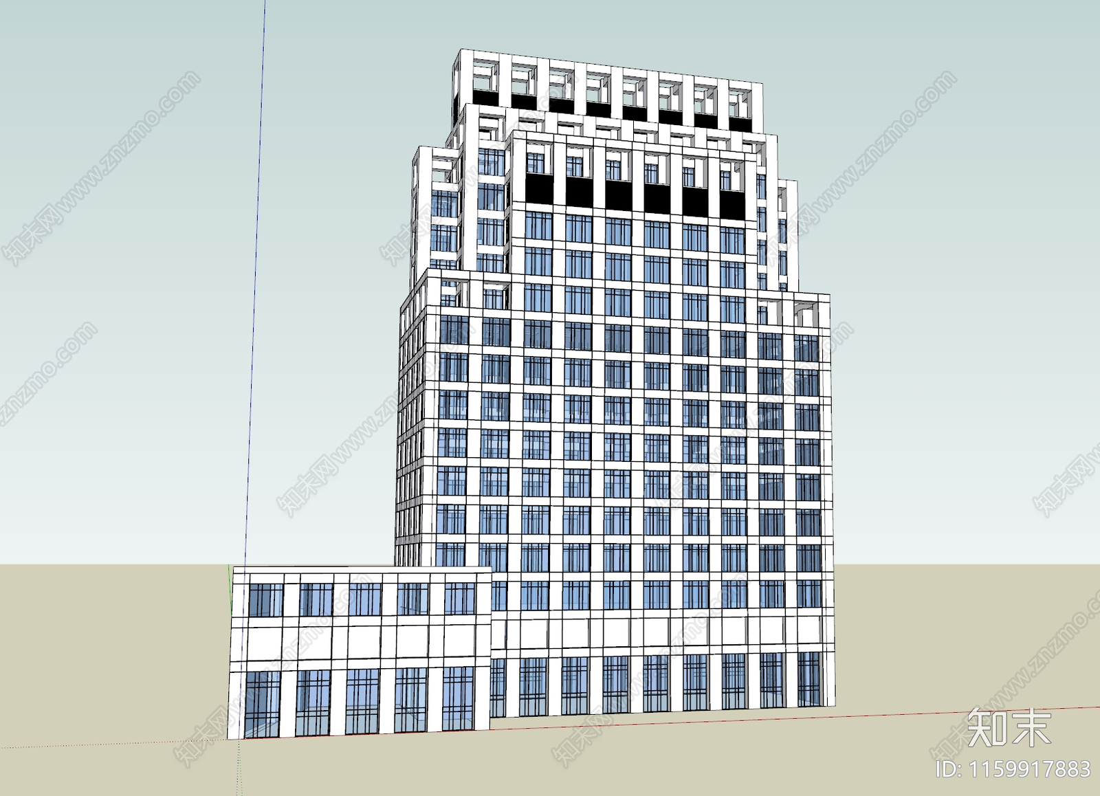 现代办公楼SU模型下载【ID:1159917883】