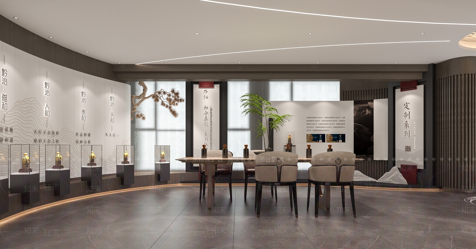 新中式酒展厅3D模型下载【ID:1159921156】