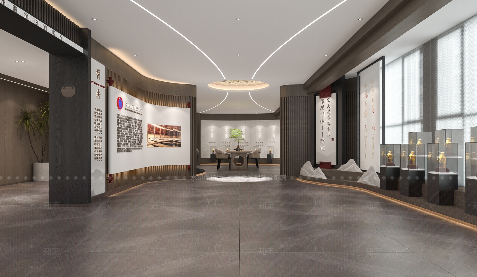 新中式酒展厅3D模型下载【ID:1159921156】