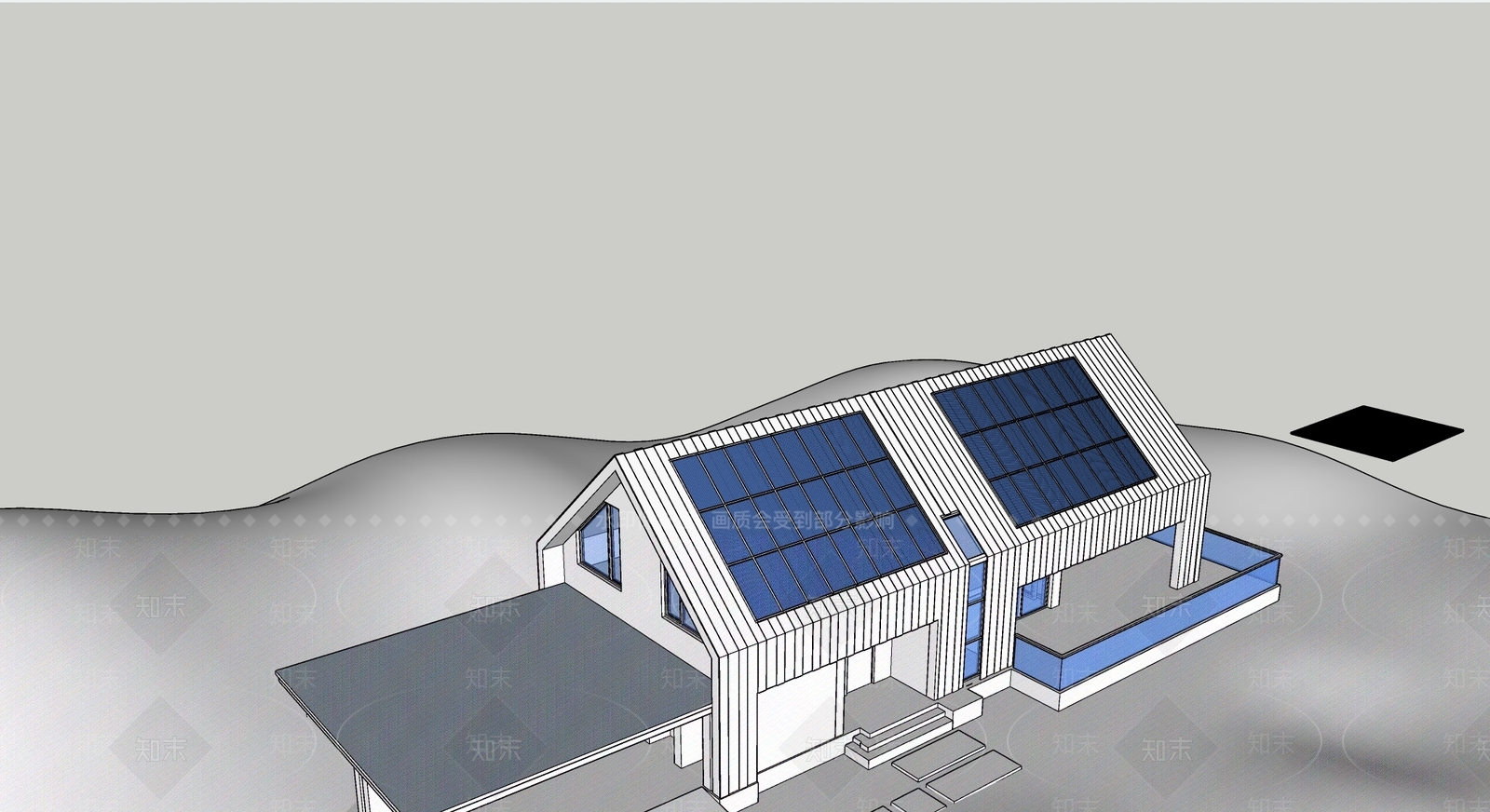 现代特色房屋SU模型下载【ID:1159923695】
