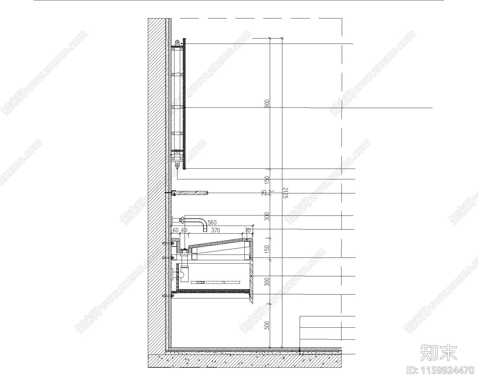 洗手台通用大样图下载cad施工图下载【ID:1159924470】