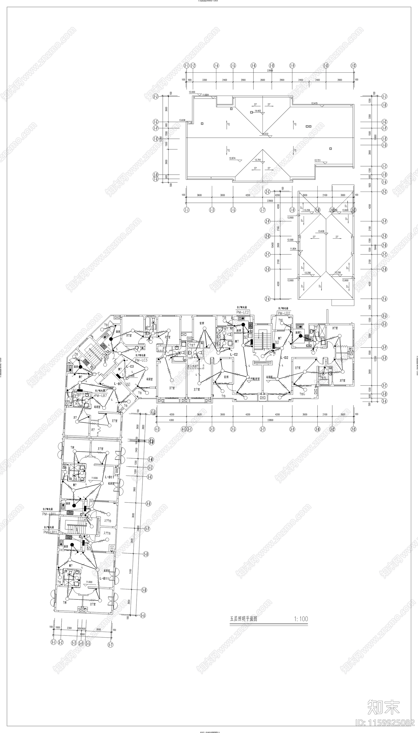 某住宅楼全套电气图纸cad施工图下载【ID:1159925082】