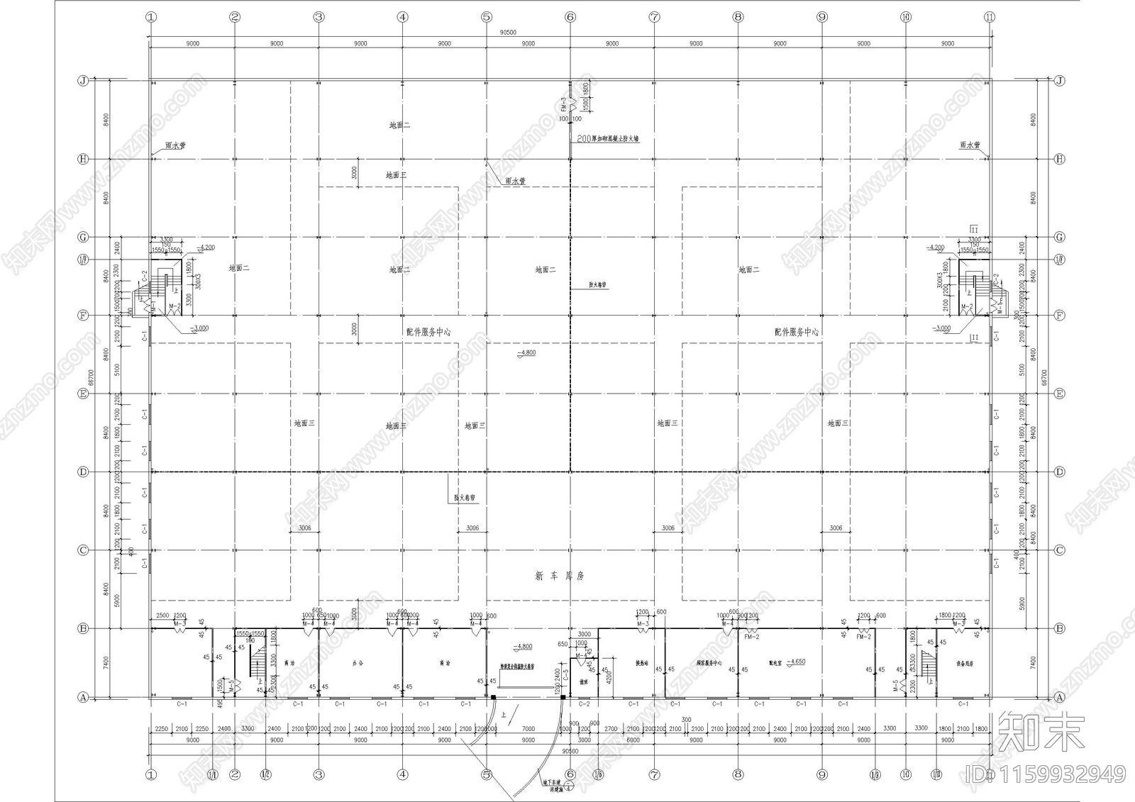 现代汽车展厅建筑施工图下载【ID:1159932949】