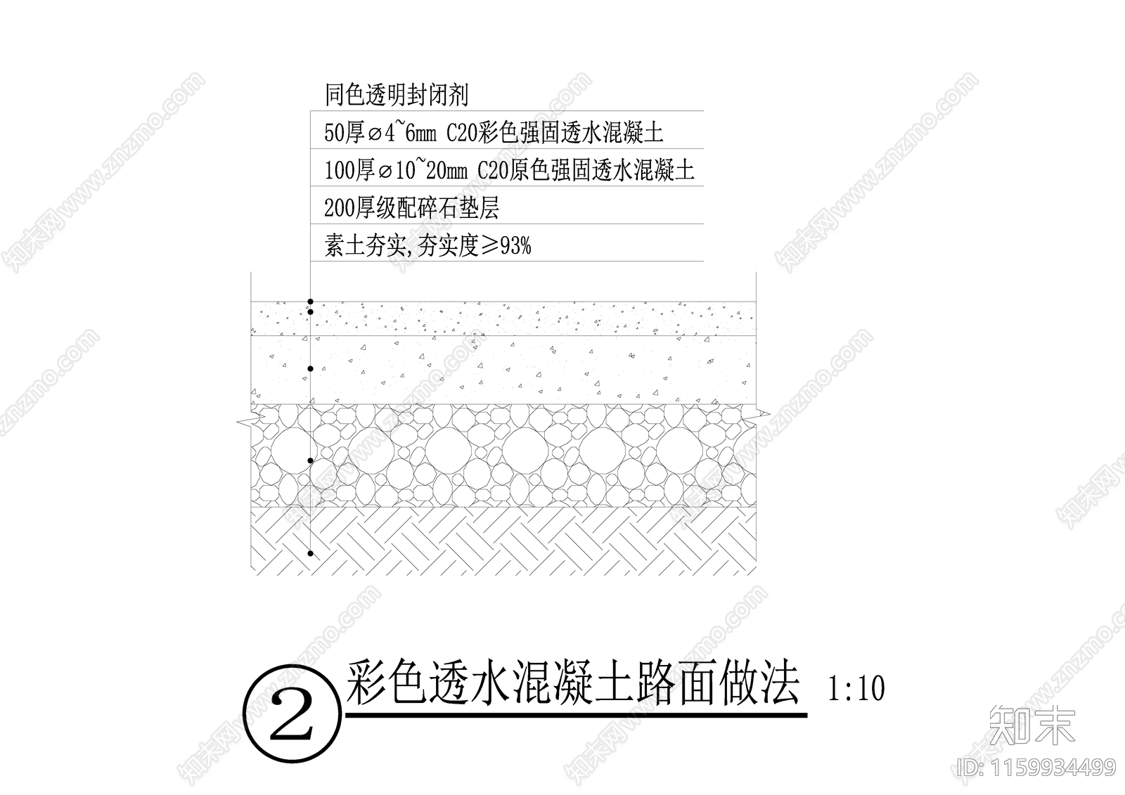 彩色透水混凝土路面做法施工图下载【ID:1159934499】
