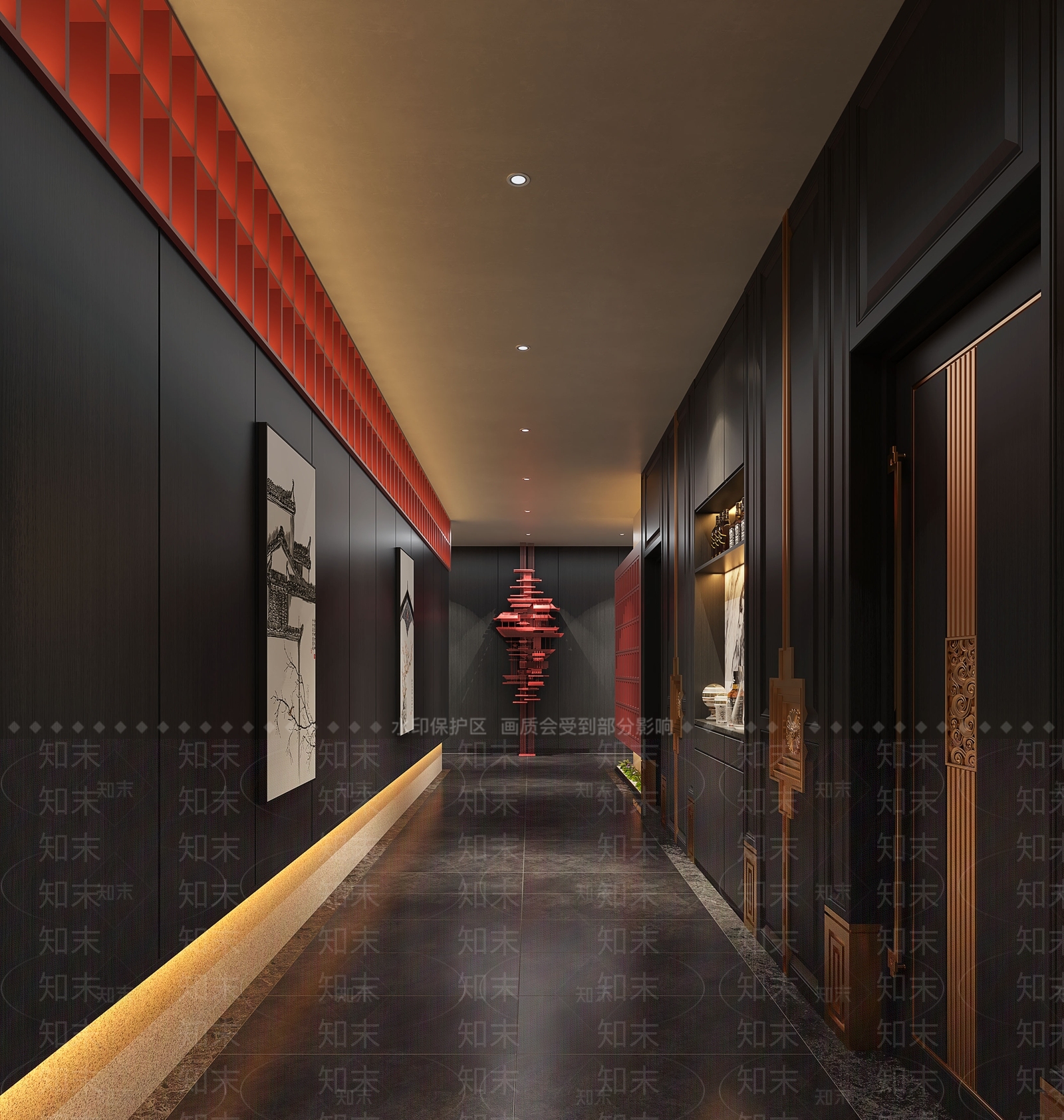 新中式过道3D模型下载【ID:1159939909】