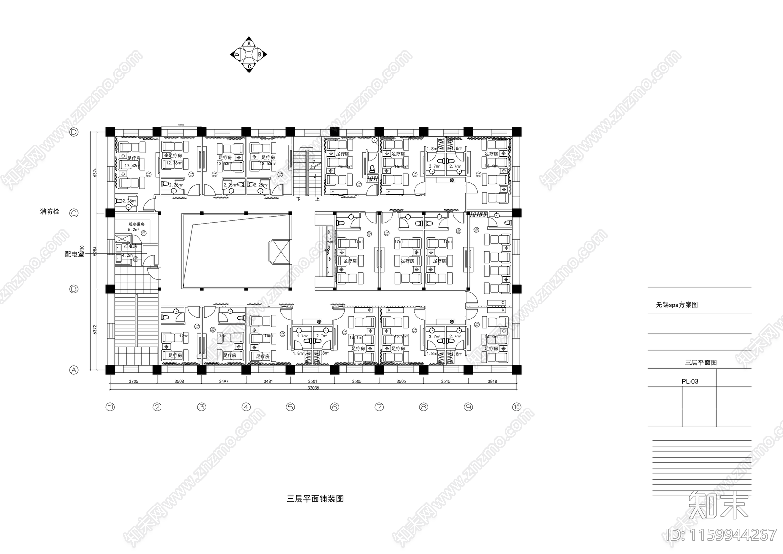 某足浴SPA会cad施工图下载【ID:1159944267】