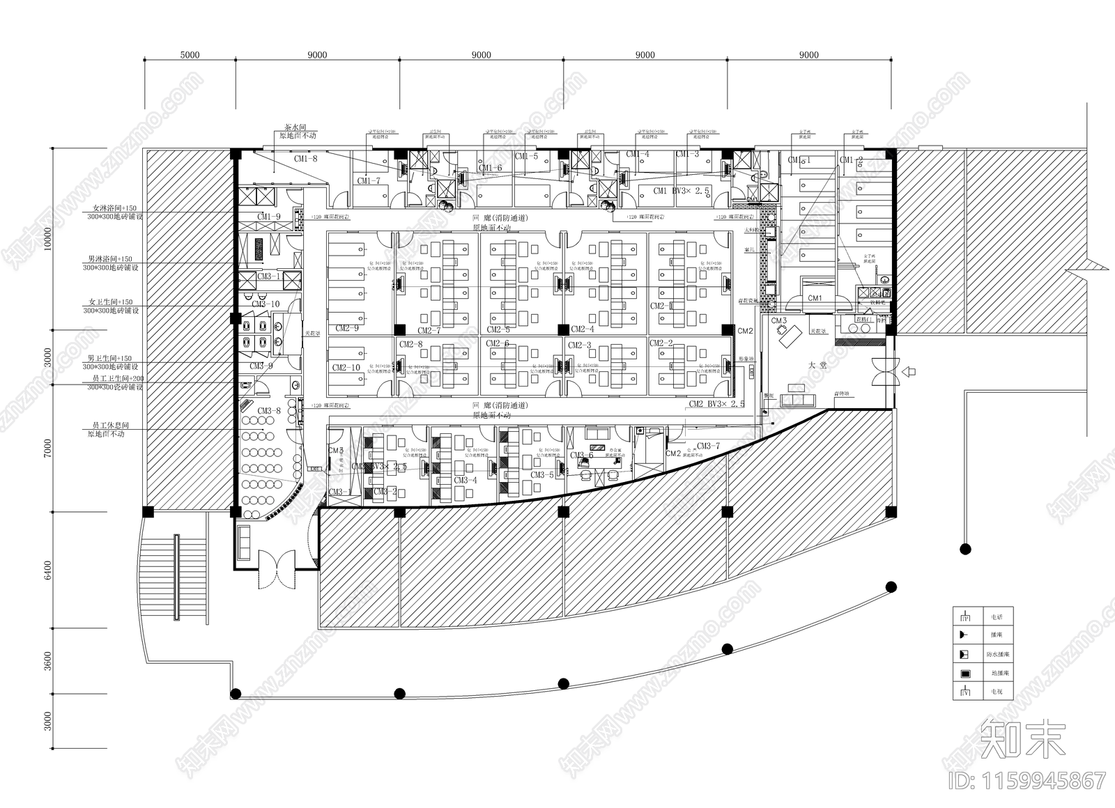 足心道沐足养身会馆装修图cad施工图下载【ID:1159945867】