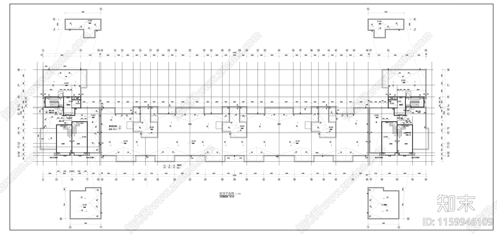 U型十一层商住楼建cad施工图下载【ID:1159946109】