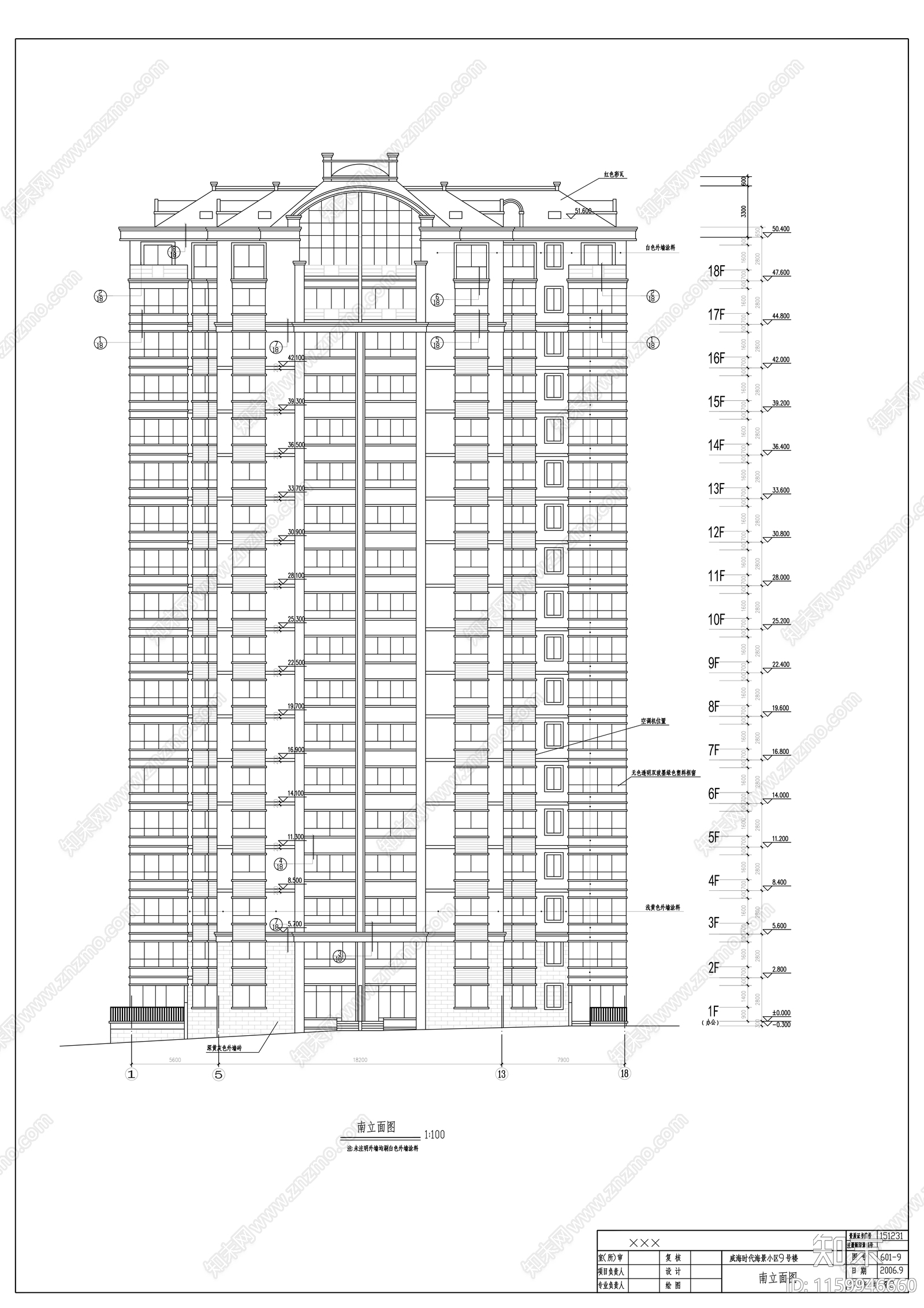 海景小区十八层高层住宅建cad施工图下载【ID:1159946660】