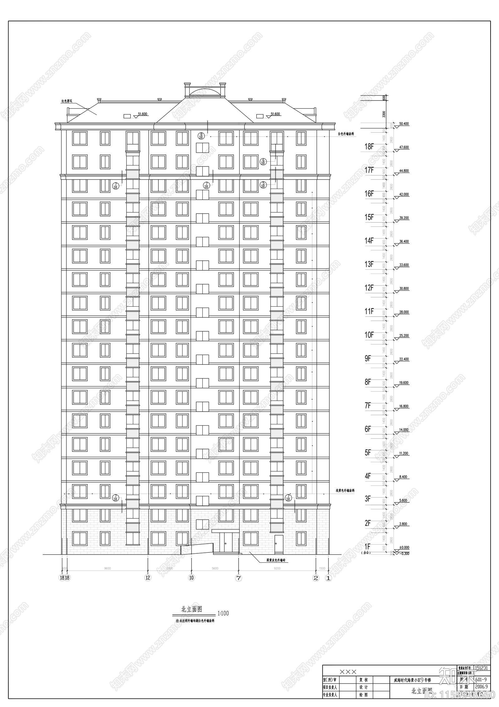 海景小区十八层高层住宅建cad施工图下载【ID:1159946660】