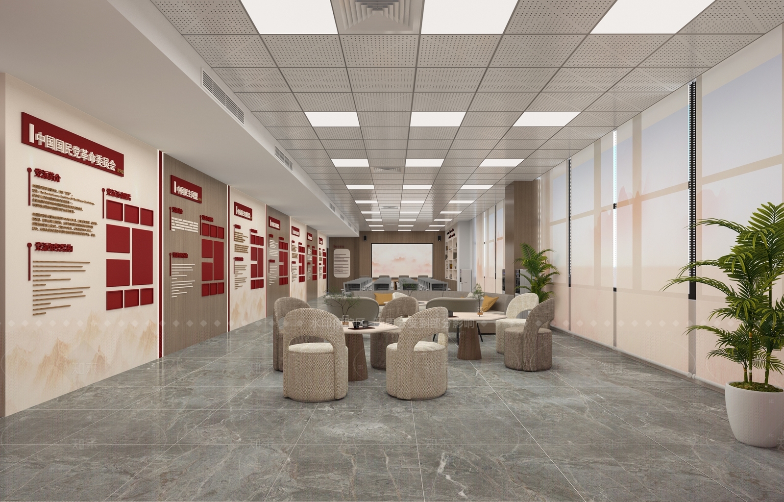 现代党建展厅3D模型下载【ID:1214584720】