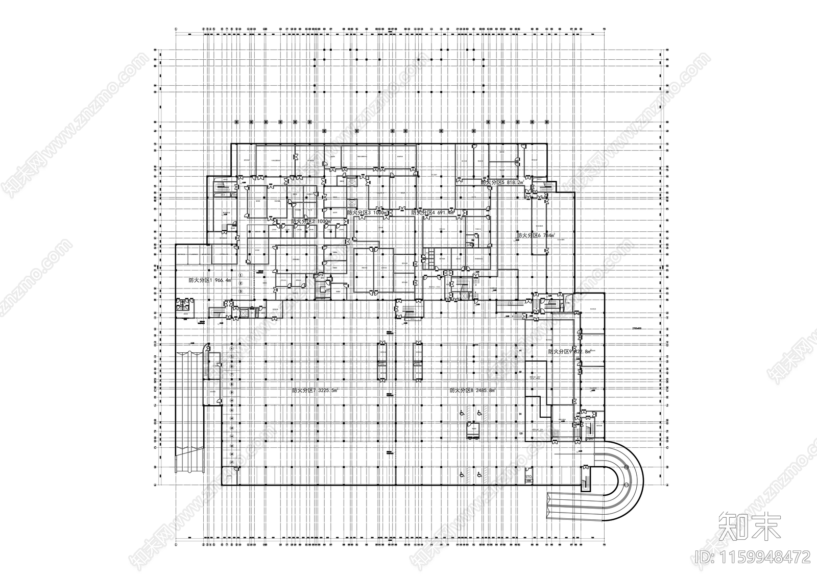 小镇度假酒店建筑设cad施工图下载【ID:1159948472】