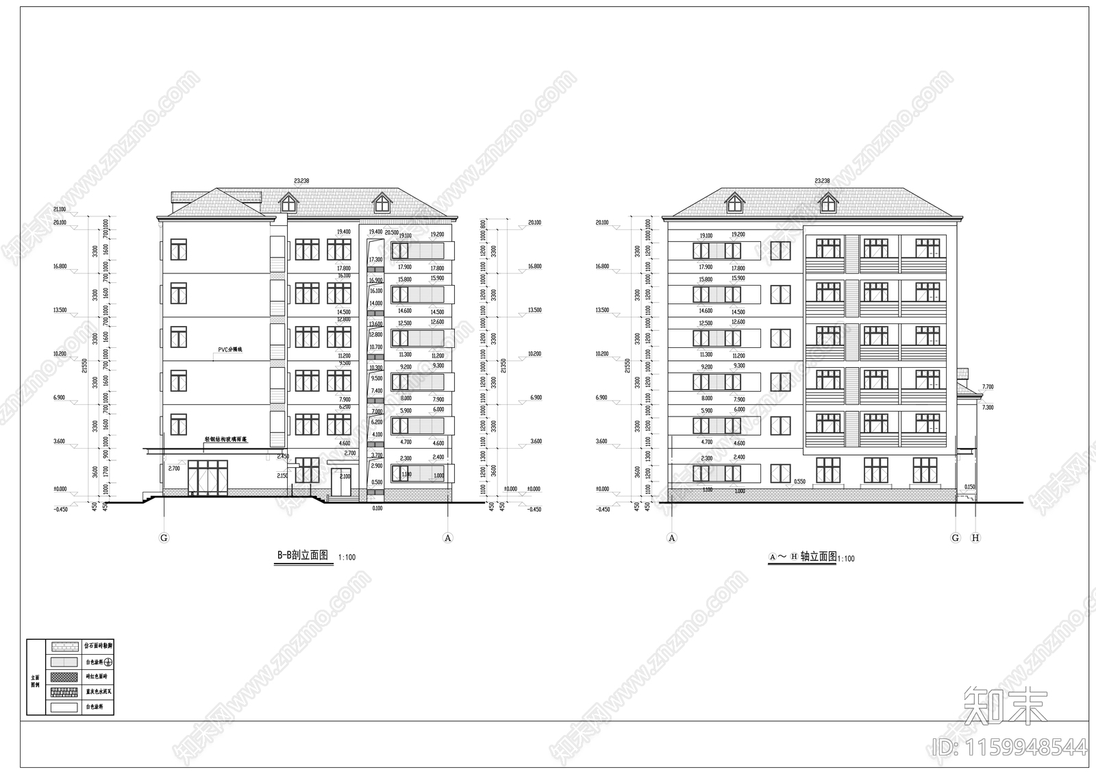 中学宿舍楼建cad施工图下载【ID:1159948544】