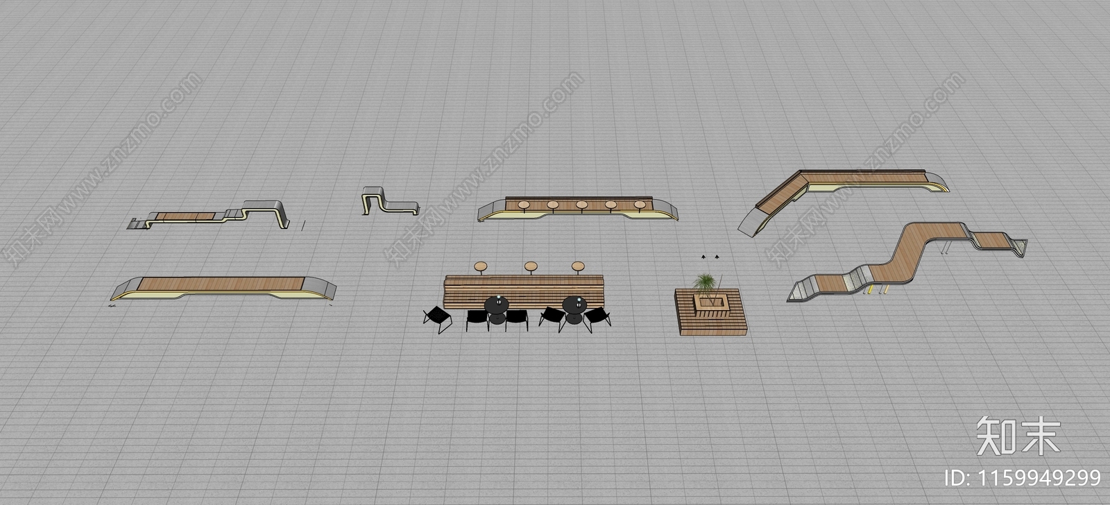 现代景观座椅SU模型下载【ID:1159949299】