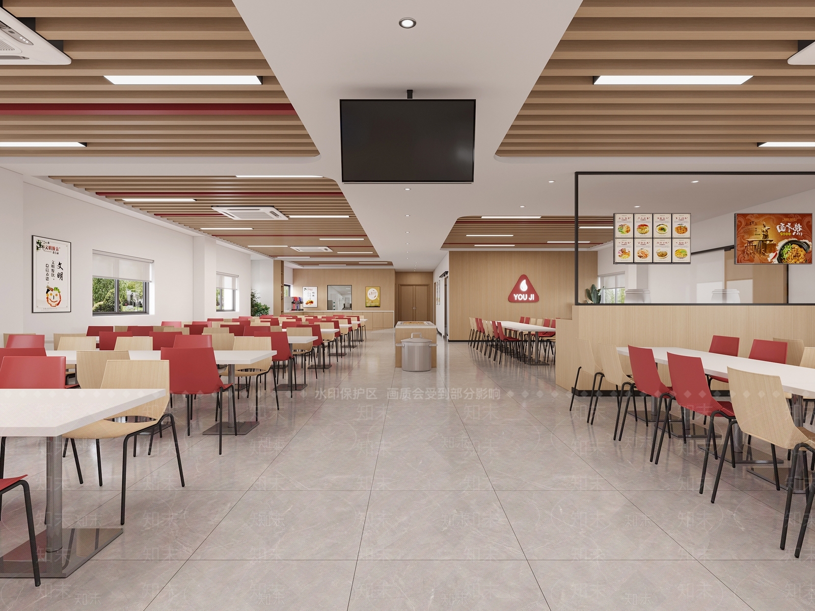 现代公司食堂3D模型下载【ID:1159949900】