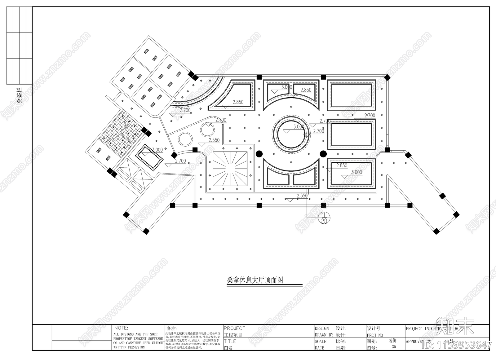 某桑拿装修图cad施工图下载【ID:1159953647】