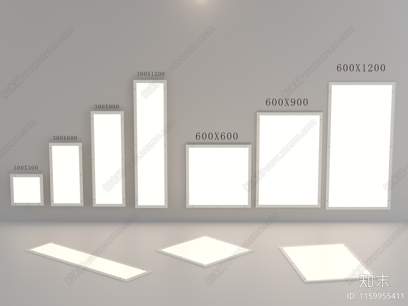 现代超薄平板灯3D模型下载【ID:1159955411】