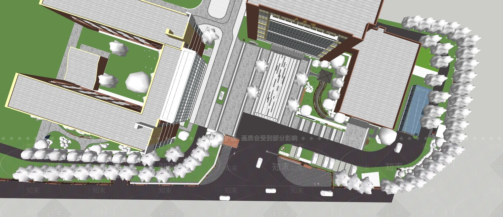 现代校园景观SU模型下载【ID:1159957000】
