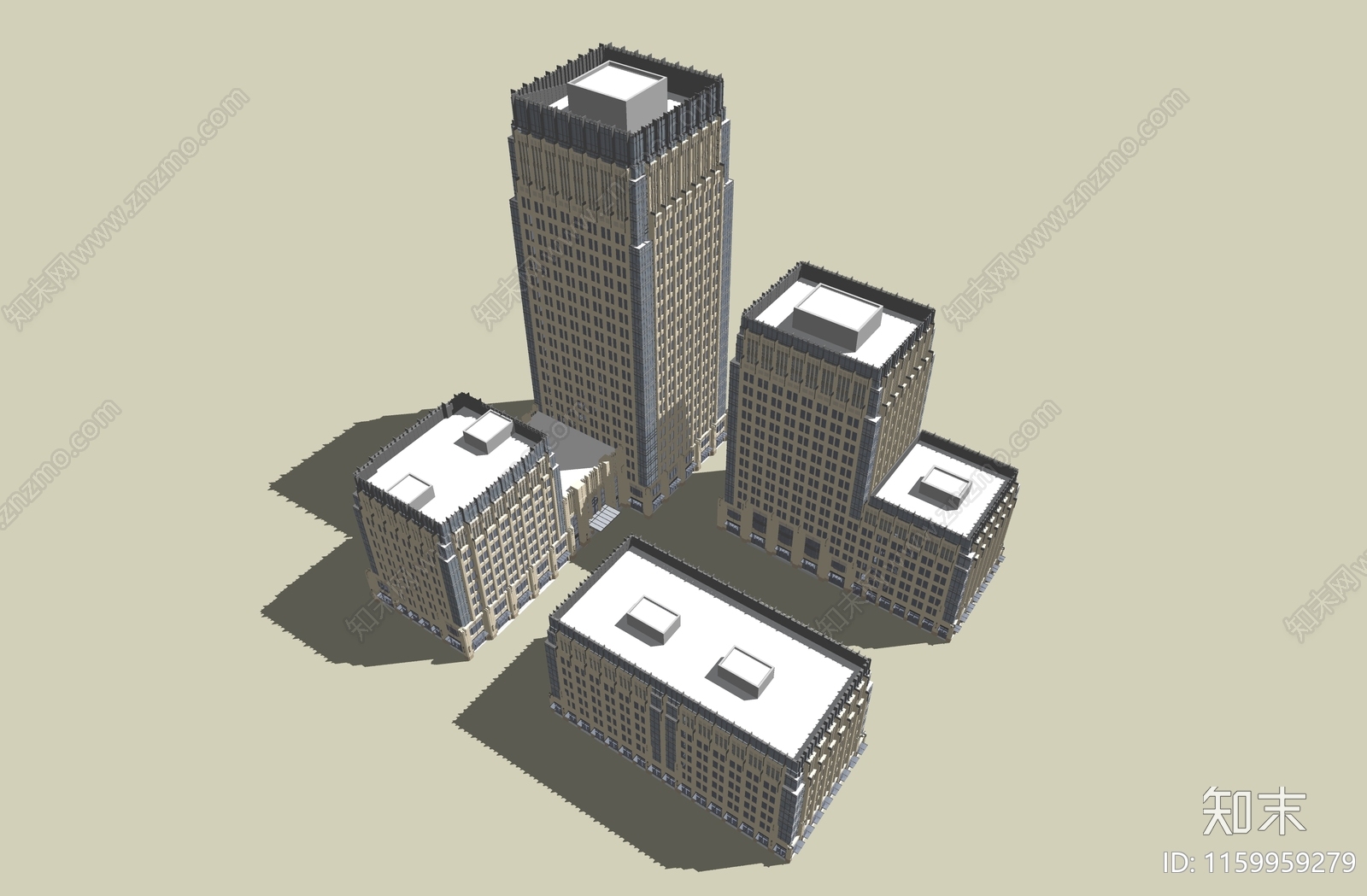 现代高层办公群SU模型下载【ID:1159959279】