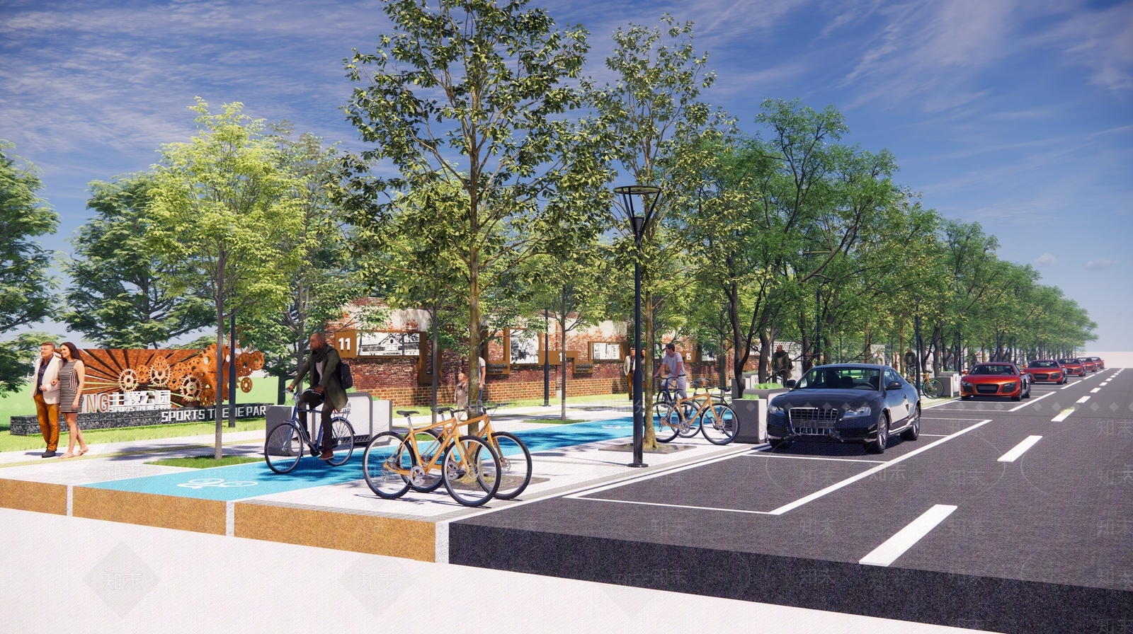 现代人行道SU模型下载【ID:1159959596】