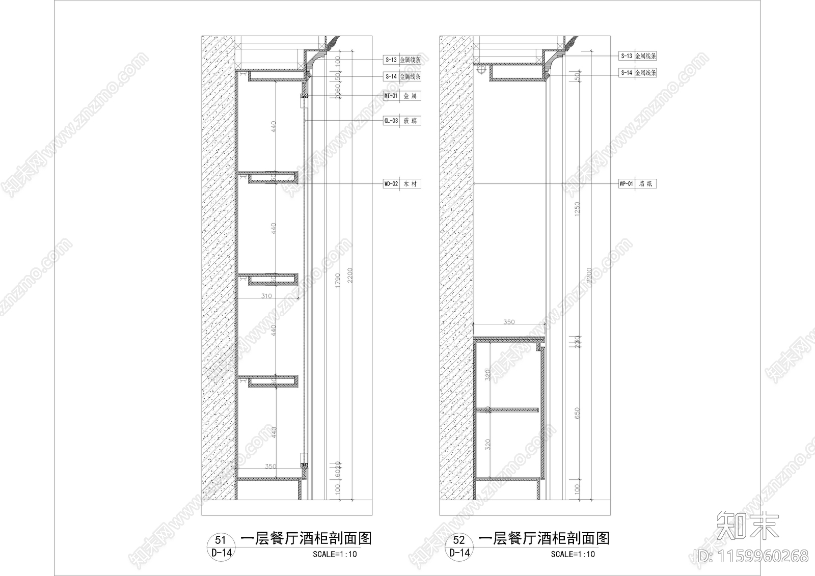 室内空间各种柜子柜台节点详图cad施工图下载【ID:1159960268】