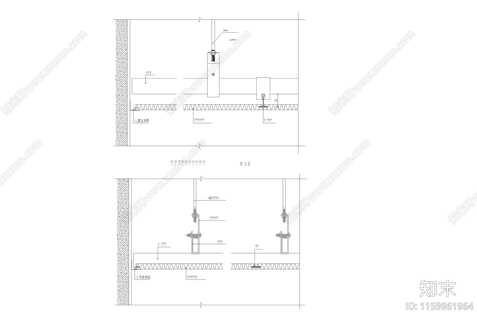 矿棉板吊顶安装收口大样图节点图做法工艺施工图下载【ID:1159961964】