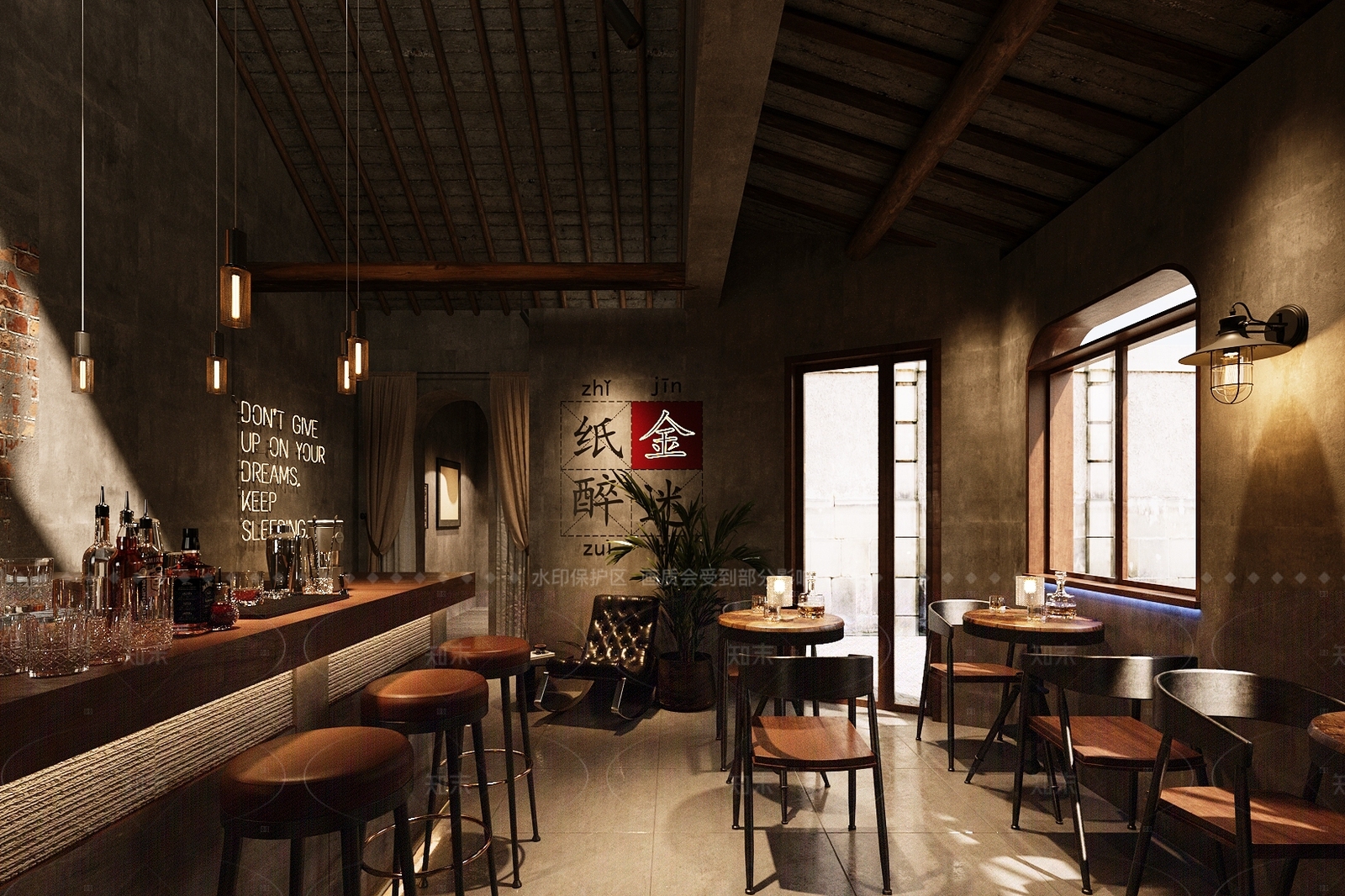 新中式咖啡厅3D模型下载【ID:1214584960】