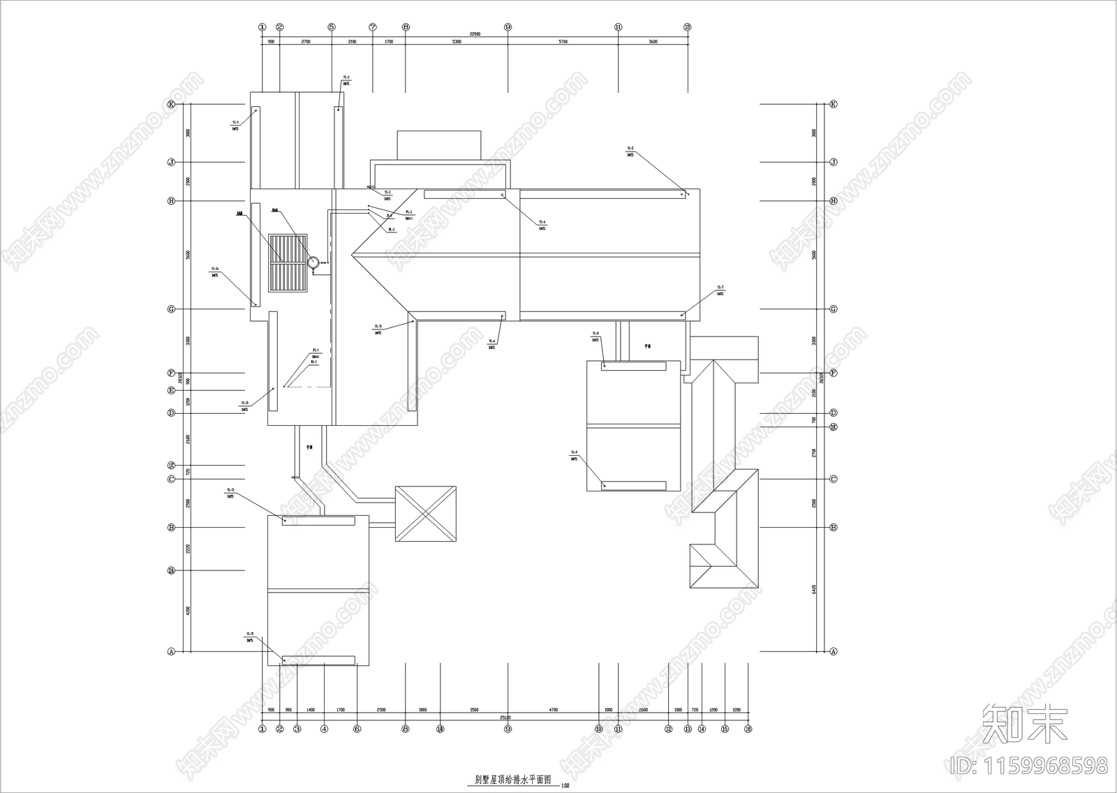 别墅水cad施工图下载【ID:1159968598】