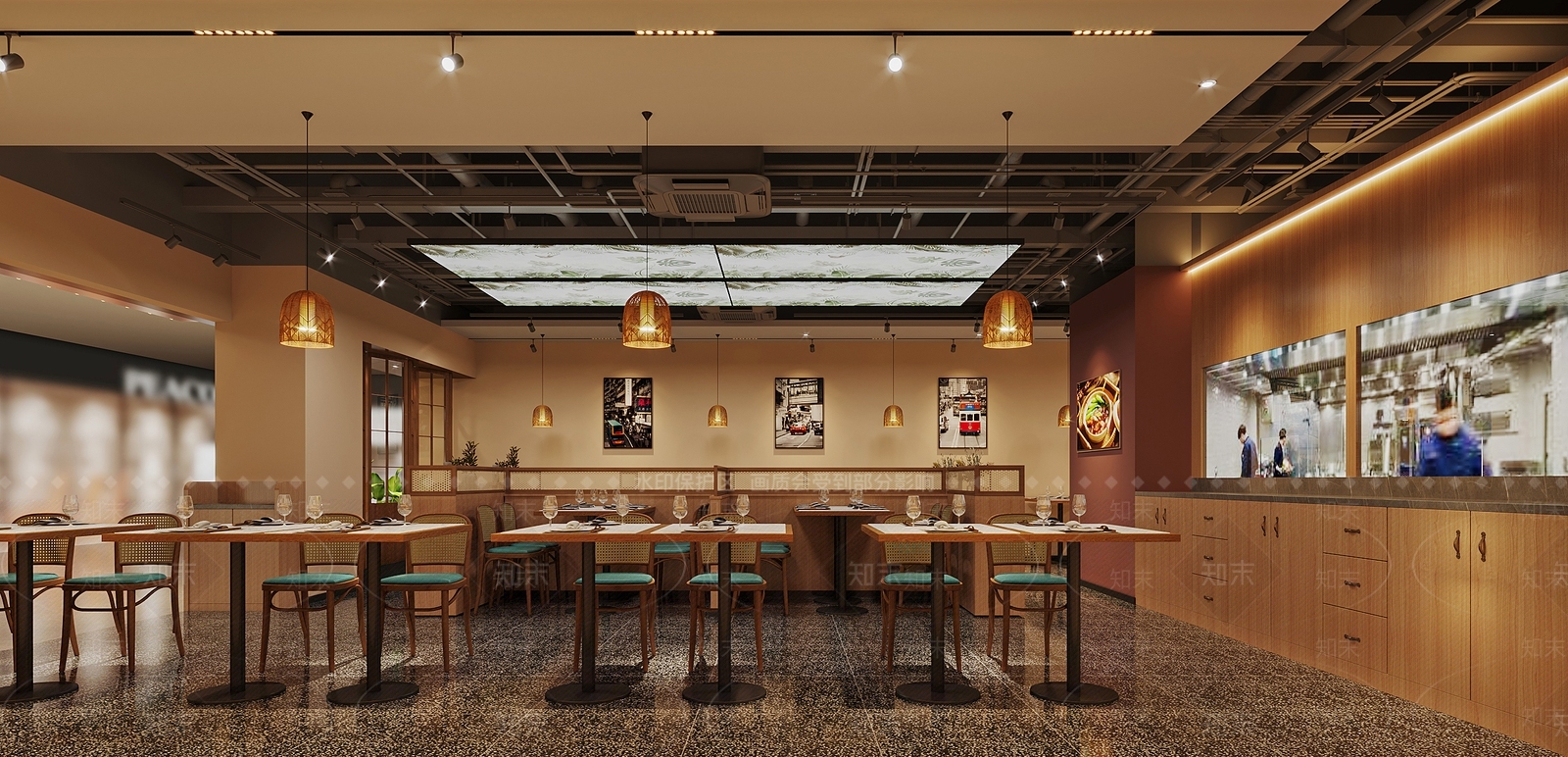 东南亚风格西餐厅3D模型下载【ID:1159968996】