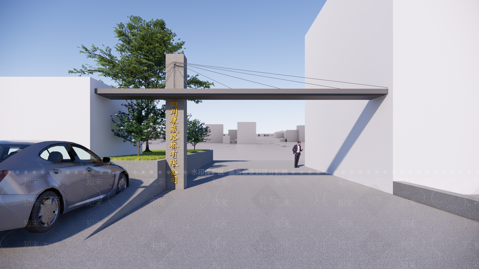 现代办公大门SU模型下载【ID:1160554957】