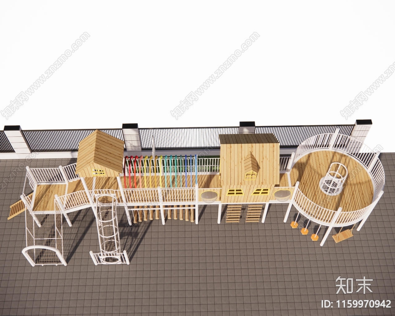 幼儿园户外大型组合玩具SU模型下载【ID:1159970942】