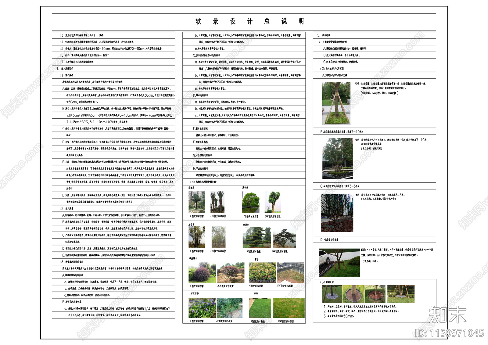 绿化设计说明cad施工图下载【ID:1159971045】