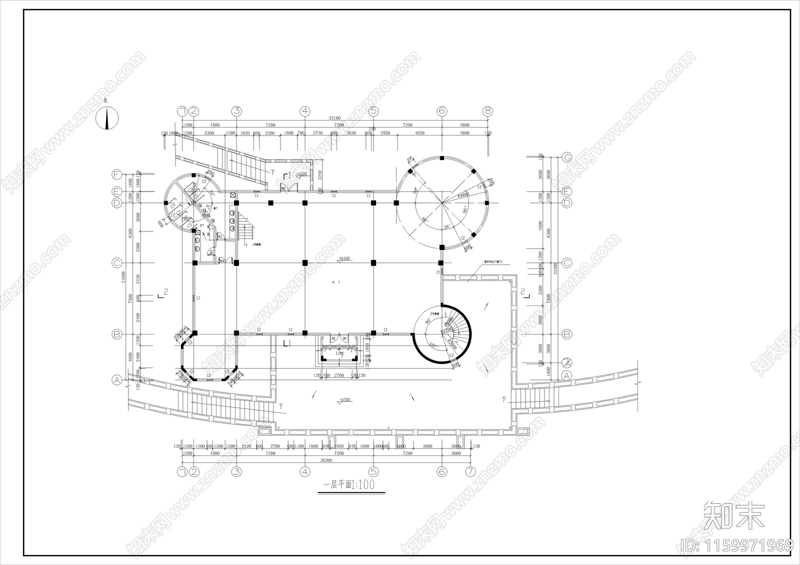 古城堡全cad施工图下载【ID:1159971969】