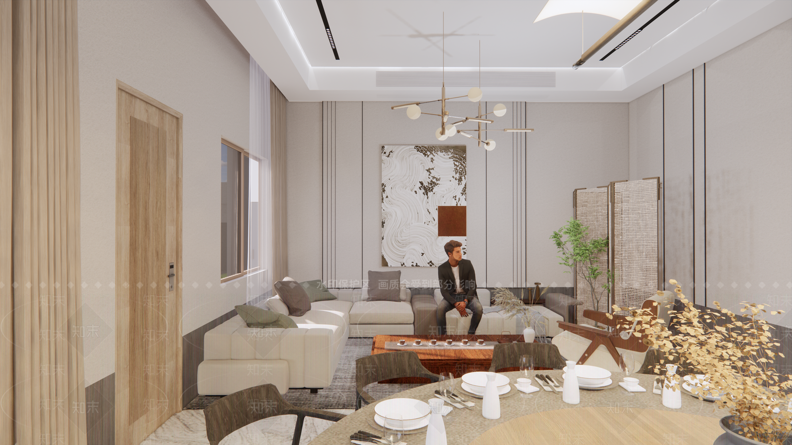 现代豪华包间SU模型下载【ID:1159972516】