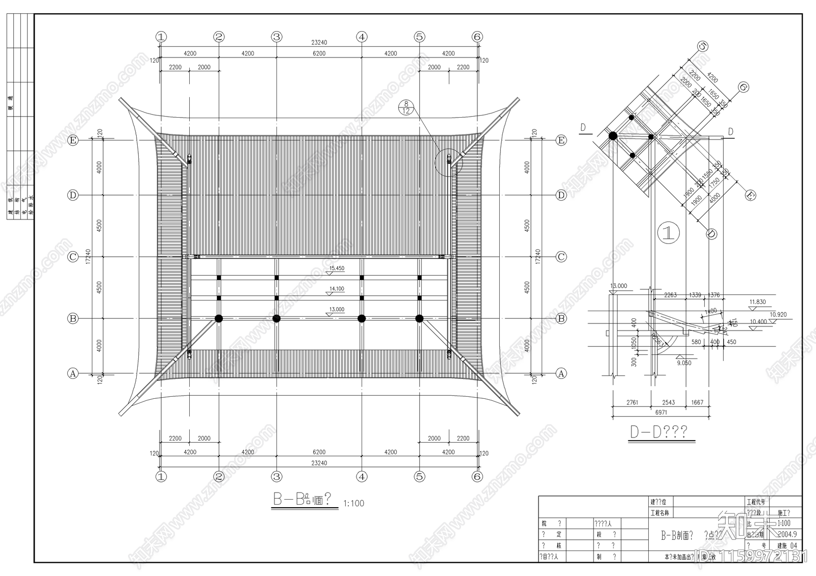 大雄宝殿建施cad施工图下载【ID:1159972131】