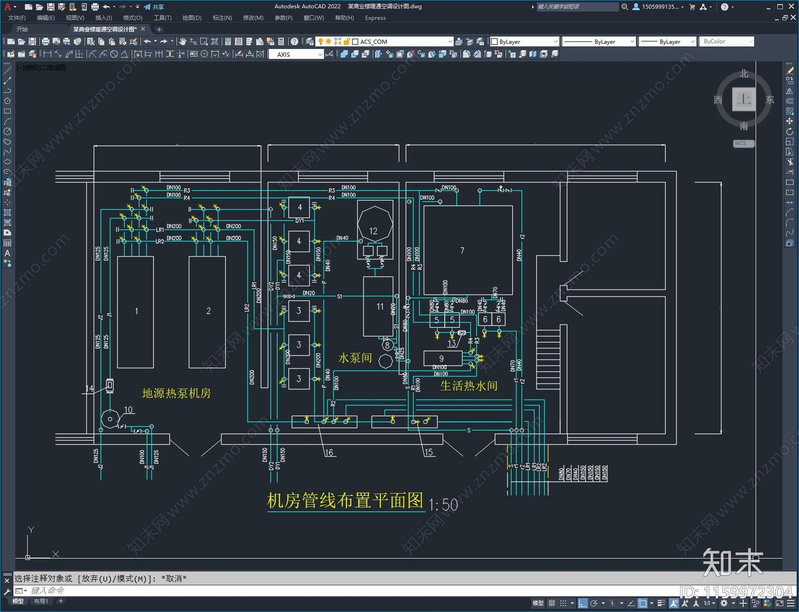 某商业楼暖通空调设计图cad施工图下载【ID:1159972304】